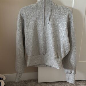 Gray Textured Hoodie